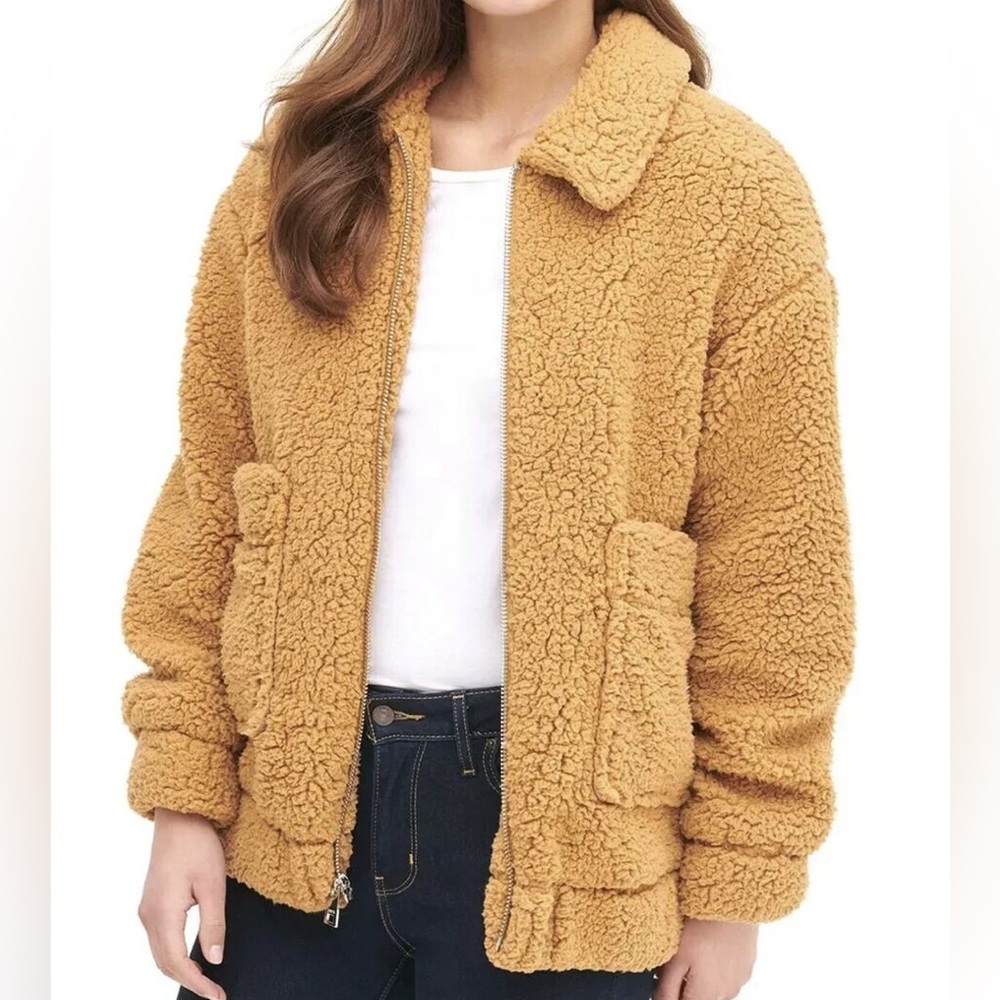 LEVI'S Tan Zip Up Teddy Jacket